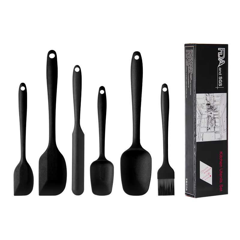 Silicone kitchenware cream scraper 6-piece set