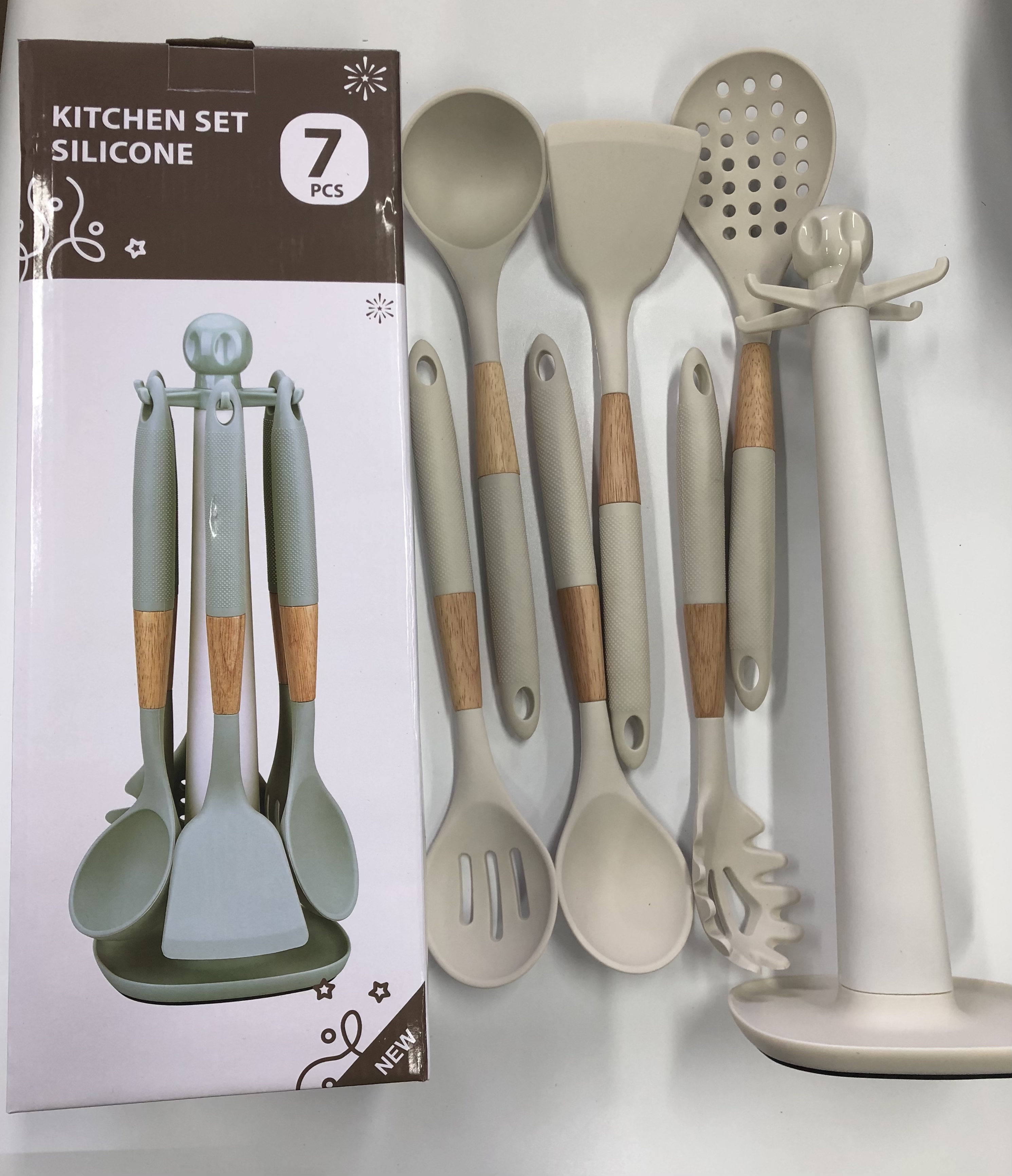 7-pieces silicone utensil set