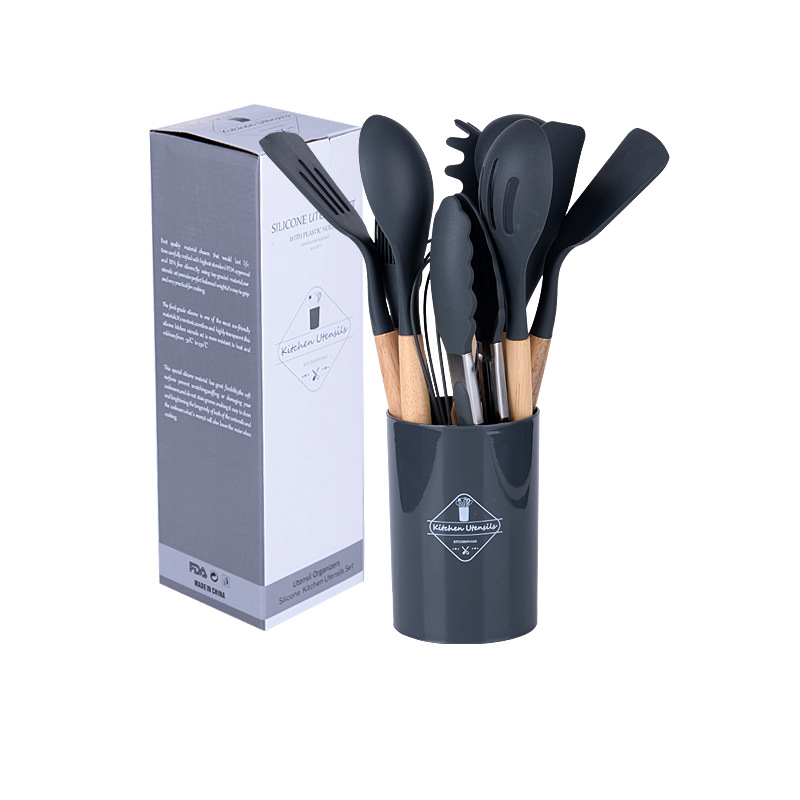 11-pieces Thin silicone utensil set